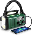 10000mAh Solar Powered Emergency Radio & Power Bank All-in-1 Survival Device with Hand Crank NOAA Alert Powerful Flashlight for Outdoor Camping and Emergency Use