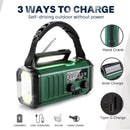10000mAh Solar Powered Emergency Radio & Power Bank All-in-1 Survival Device with Hand Crank NOAA Alert Powerful Flashlight for Outdoor Camping and Emergency Use