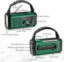 10000mAh Solar Powered Emergency Radio & Power Bank All-in-1 Survival Device with Hand Crank NOAA Alert Powerful Flashlight for Outdoor Camping and Emergency Use