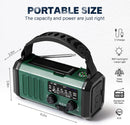 10000mAh Solar Powered Emergency Radio & Power Bank All-in-1 Survival Device with Hand Crank NOAA Alert Powerful Flashlight for Outdoor Camping and Emergency Use