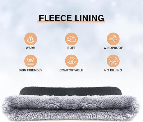 Winter Sports Fleece Scarf for Adults Khaki Warm Soft Winter Accessory