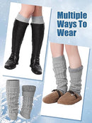Women's Light Grey Leg Warmers 2 Pairs Warm Soft Comfortable Winter Accessory
