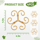 10.5cm x 10.5cm Gold Plant Stem Supports 4 Pack - Indoor Plant Stakes for Tall Plants, Monstera - Plant Anchoring Hooks for Indoor Gardens