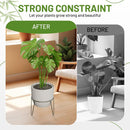 10.5cm x 10.5cm Gold Plant Stem Supports 4 Pack - Indoor Plant Stakes for Tall Plants, Monstera - Plant Anchoring Hooks for Indoor Gardens