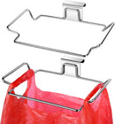 Hanging Trash Bag Holder - Multi-functional Bin Organizer - 23.5x14.5x2.5cm - Silver - 2 Pack