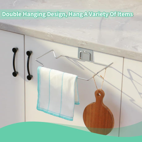 Hanging Trash Bag Holder - Multi-functional Bin Organizer - 23.5x14.5x2.5cm - Silver - 2 Pack