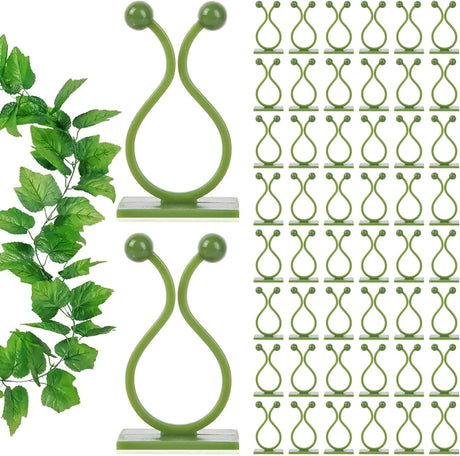 Green Plant Stem Supports for Indoor Use - Tall Plant Stakes for Monstera - Plant Anchoring Clips - 120 Pieces