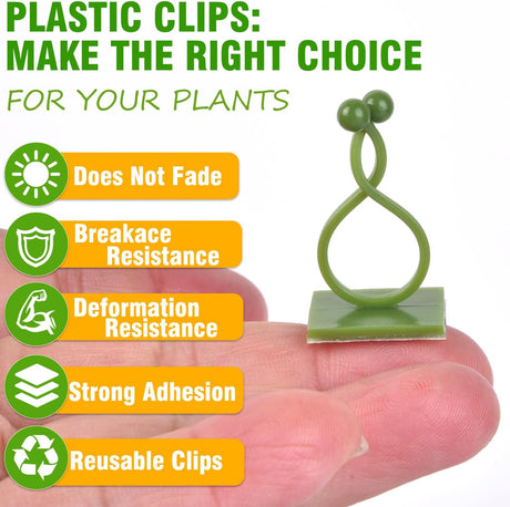 Green Plant Stem Supports for Indoor Use - Tall Plant Stakes for Monstera - Plant Anchoring Clips - 120 Pieces