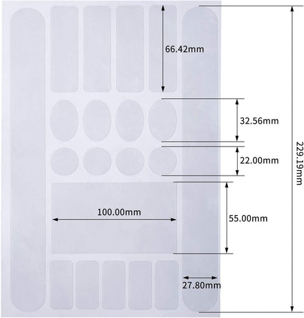 Bike Frame Protection Kit 3 Pieces Clear Anti-Scratch Invisible Protection Film White