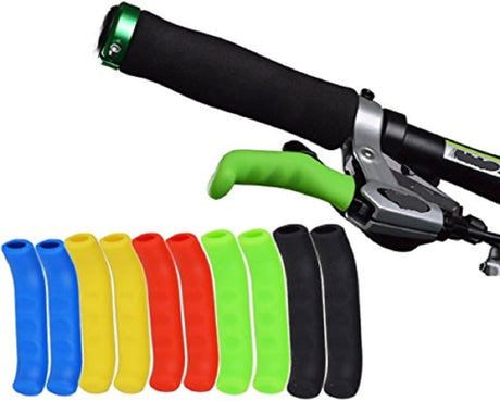 Silicone Bike Handlebar Grips Set 75x12mm Black Red Green Blue Yellow 5 Pairs Universal Fit