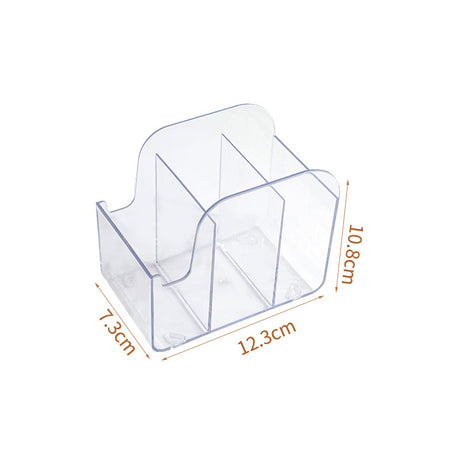 Multifunctional Transparent Desk Organizer with 3 Compartments - Pen Holder and Stationery Storage for Office Supplies