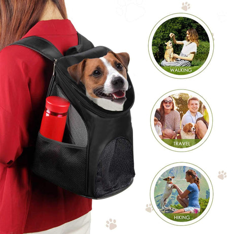 Pet Travel Carrier Backpack for Dogs and Cats Up to 8kg 36×31×45cm Blue