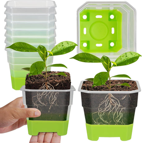 12 Pcs Reusable Green Seedling Starter Pots - Mini Succulent Planters for Seed Germination