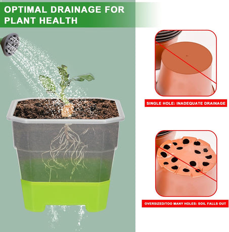 12 Pcs Reusable Green Seedling Starter Pots - Mini Succulent Planters for Seed Germination
