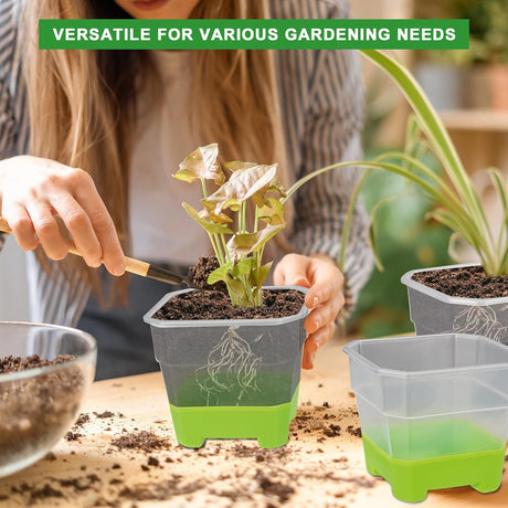 12 Pcs Reusable Green Seedling Starter Pots - Mini Succulent Planters for Seed Germination
