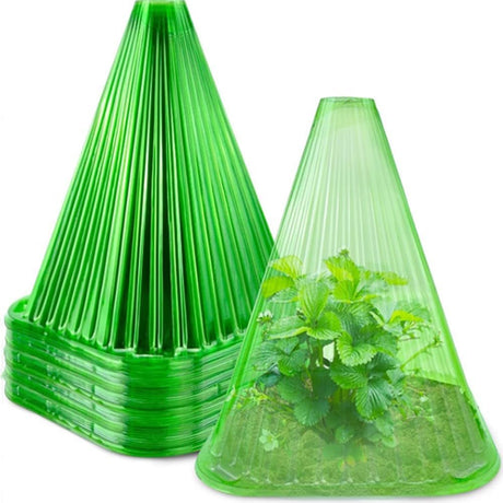 30 Pack Green Plant Cloches 7.48x7.48x8.26 Inch Frost Protection Covers for Plants