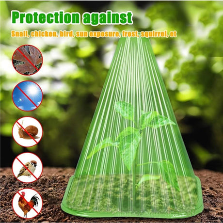 30 Pack Green Plant Cloches 7.48x7.48x8.26 Inch Frost Protection Covers for Plants