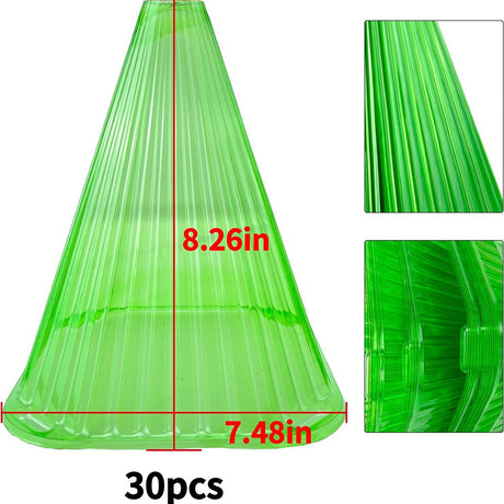 30 Pack Green Plant Cloches 7.48x7.48x8.26 Inch Frost Protection Covers for Plants