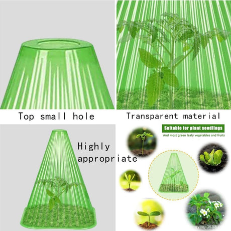 30 Pack Green Plant Cloches 7.48x7.48x8.26 Inch Frost Protection Covers for Plants