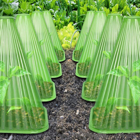 30 Pack Green Plant Cloches 7.48x7.48x8.26 Inch Frost Protection Covers for Plants