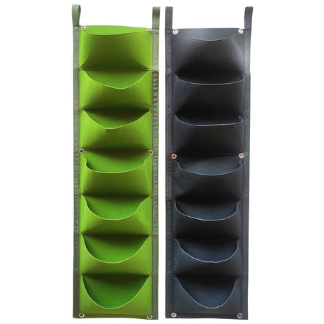 28x100cm Black and Green Vertical Garden Planter Bags Set of 2 - Plant Grow Bags for Vegetable Garden Plant Tower
