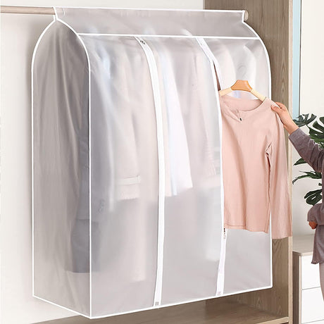 Waterproof Dustproof Clothes Storage Box Transparent White Large Capacity 39.3 x 19.7 x 47.2 Inch Clothing Organizer Container