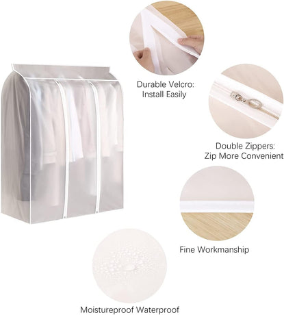 Waterproof Dustproof Clothes Storage Box Transparent White Large Capacity 39.3 x 19.7 x 47.2 Inch Clothing Organizer Container