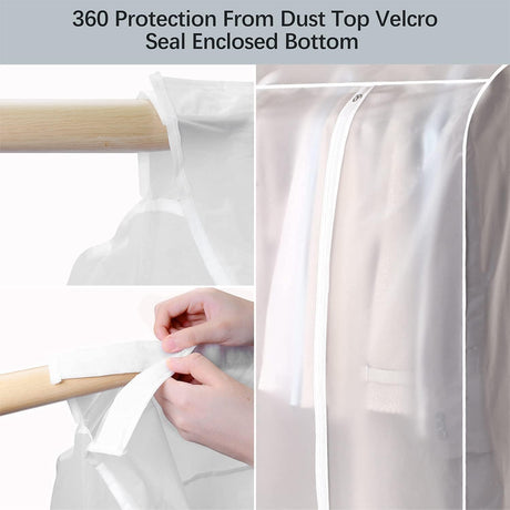 Waterproof Dustproof Clothes Storage Box Transparent White Large Capacity 39.3 x 19.7 x 47.2 Inch Clothing Organizer Container