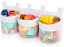 Bathroom Storage Bag with Three Compartments - Bath Toy Organizer - 23.8x9.8x4.7 Inch - White