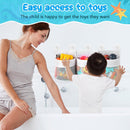 Bathroom Storage Bag with Three Compartments - Bath Toy Organizer - 23.8x9.8x4.7 Inch - White