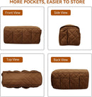 Armrest Organizer Car Storage Caddy with Phone Book Magazine Pen Holder 18.7×8.7×6inch Brown