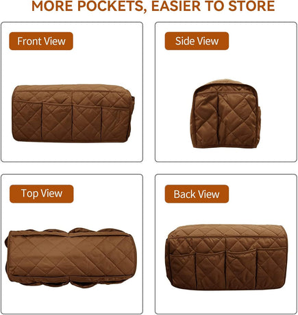 Armrest Organizer Car Storage Caddy with Phone Book Magazine Pen Holder 18.7×8.7×6inch Brown