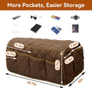 Armrest Organizer Car Storage Caddy with Phone Book Magazine Pen Holder 18.7×8.7×6inch Brown