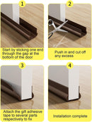 Adjustable Draft Stopper Door Strip Cushion Double Sided Draft Guard Durable Insulation 93cm Brown