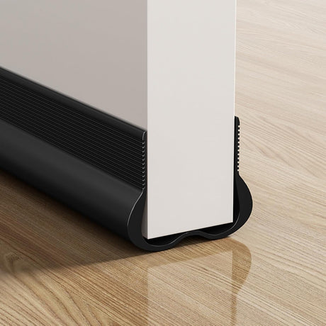 Adjustable Door Draft Stopper - Draft Strip Cushion - Double Sided Insulation - 93cm Black - Durable Weatherproof Door Seal