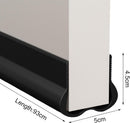 Adjustable Door Draft Stopper - Draft Strip Cushion - Double Sided Insulation - 93cm Black - Durable Weatherproof Door Seal