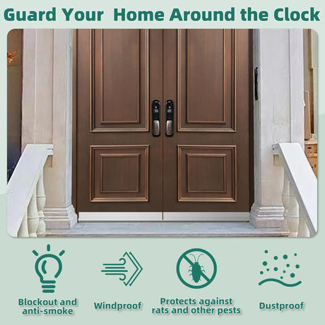 Adjustable Door Draft Stopper Self-Adhesive Weatherstrip Windproof 39 Inch White 1 Piece