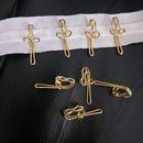 Curtain Hooks 3x1cm Gold Metal Clips Pack of 100 Heavy Duty Curtain Runners Hangers for Window Curtain Installation