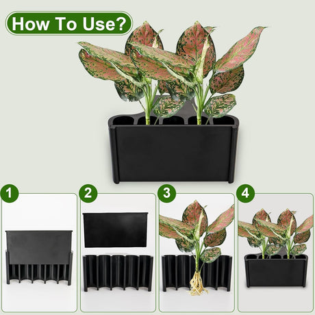 Hydroponic Aquarium Plant Holder 2 Pack Black 9x9x6cm for Aquascape Plant Cultivation