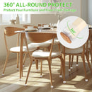 Furniture Leg Caps 30-45mm Transparent Non-Slip Felt Pads Floor Protectors Chair Table Feet Covers Set of 16
