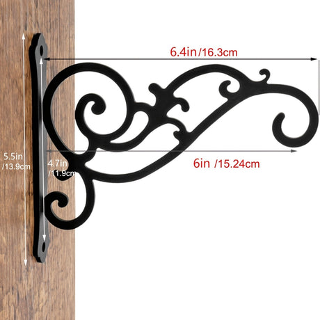 Hanging Basket Wall Planter Indoor Outdoor 5.5x6 Inch Black 2 Pack
