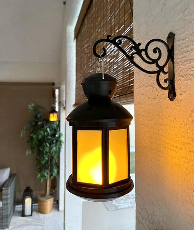 Hanging Basket Wall Planter Indoor Outdoor 5.5x6 Inch Black 2 Pack