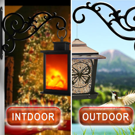 Hanging Basket Wall Planter Indoor Outdoor 5.5x6 Inch Black 2 Pack