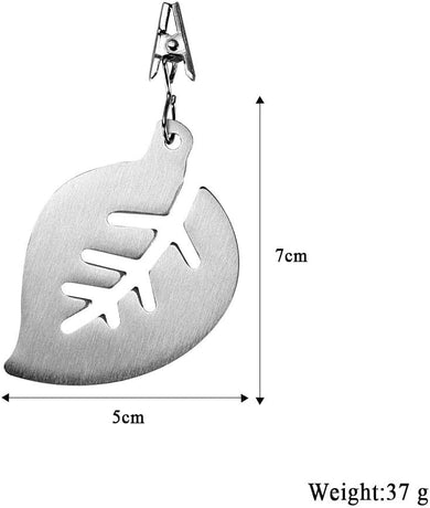 Stainless Steel Tafelkleedgewichten Leaf Shaped Multifunctional 5x7cm Silver 8 Piece Set