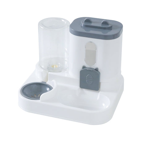 Automatic Pet Feeder 2-in-1 Bowl for Cats and Small Dogs Grey 1 Piece
