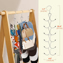 12 Hook 360° Rotating Multifunctional Hanger for Scarves Bags Hats - Silver Closet Organizer