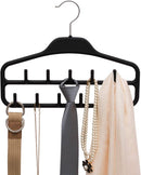 Clothing Closet Organizer with 11 Non-Slip Hooks 360° Rotatable Black