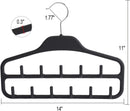 Clothing Closet Organizer with 11 Non-Slip Hooks 360° Rotatable Black