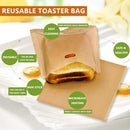 10 Reusable Toaster Bags Non-Stick Toast Pockets for Bread Toaster Grill Contact Grill