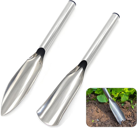2 Pack Ergonomic Garden & Beach Shovel - Heavy Duty Gardening Tool for Kids and Adults